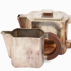 Caffettiera e lattiera vintage in metallo placcato argento e nichel di WMF