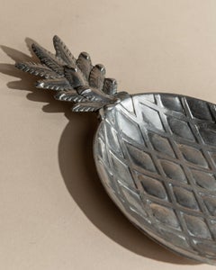 Vintage Silver Plated & Metal Pineapple Bowl with Tropical Shape Design, 1960s
