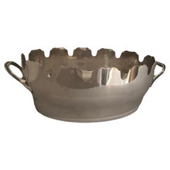 Vintage Silver-Plated Monteith Bowl In the Style of Pierre Meurgey, Circa 1940