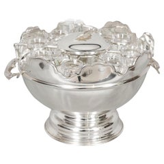 Used Silver Plated Monteith Caviar & Vodka Set Cooler 20th C