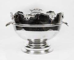 Vintage Silver Plated Monteith Caviar and Vodka Set Cooler, 20th Century