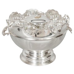 Set vintage placcato argento Monteith per caviale e vodka con refrigeratore, XX secolo