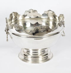 Vintage Silver Plated Monteith Punch Bowl Cooler 20th Century