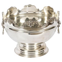Vintage Silver Plated Monteith Punch Bowl Cooler, 20th Century