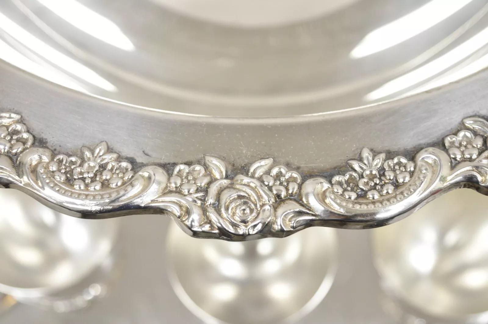Placcato argento Set di 10 tazze a mezzaluna Oneida placcate in argento d'epoca - Set da 11 pezzi in vendita