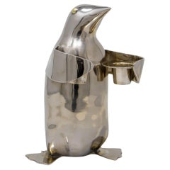 Vintage Silver Plated Penguin Paperweight Shelf Decor