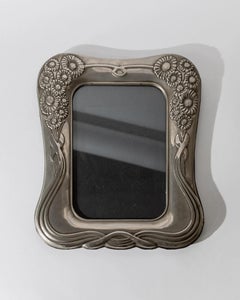 Vintage Silver Plated Picture Frame, Art Deco Floral Design, 1970s