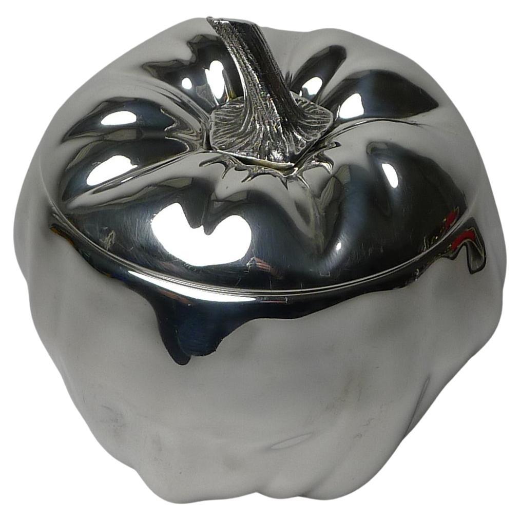 Cubitera calabaza plateada vintage de Teghini, Florencia, Italia c.1970