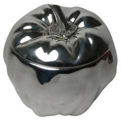 Vintage Silver Plated Pumpkin Ice Bucket by Teghini, Firenze, Italy c.1970