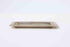 Vintage Silver-Plated Rectangular Tray with Monogram, 1960s