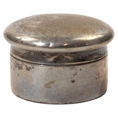 Vintage Silver-Plated Round Trinket or Vanity Box, 1960s