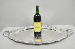 Vintage Silver Plated Scalloped Oval "Stag/Deer" Meat Serving Platter Tray