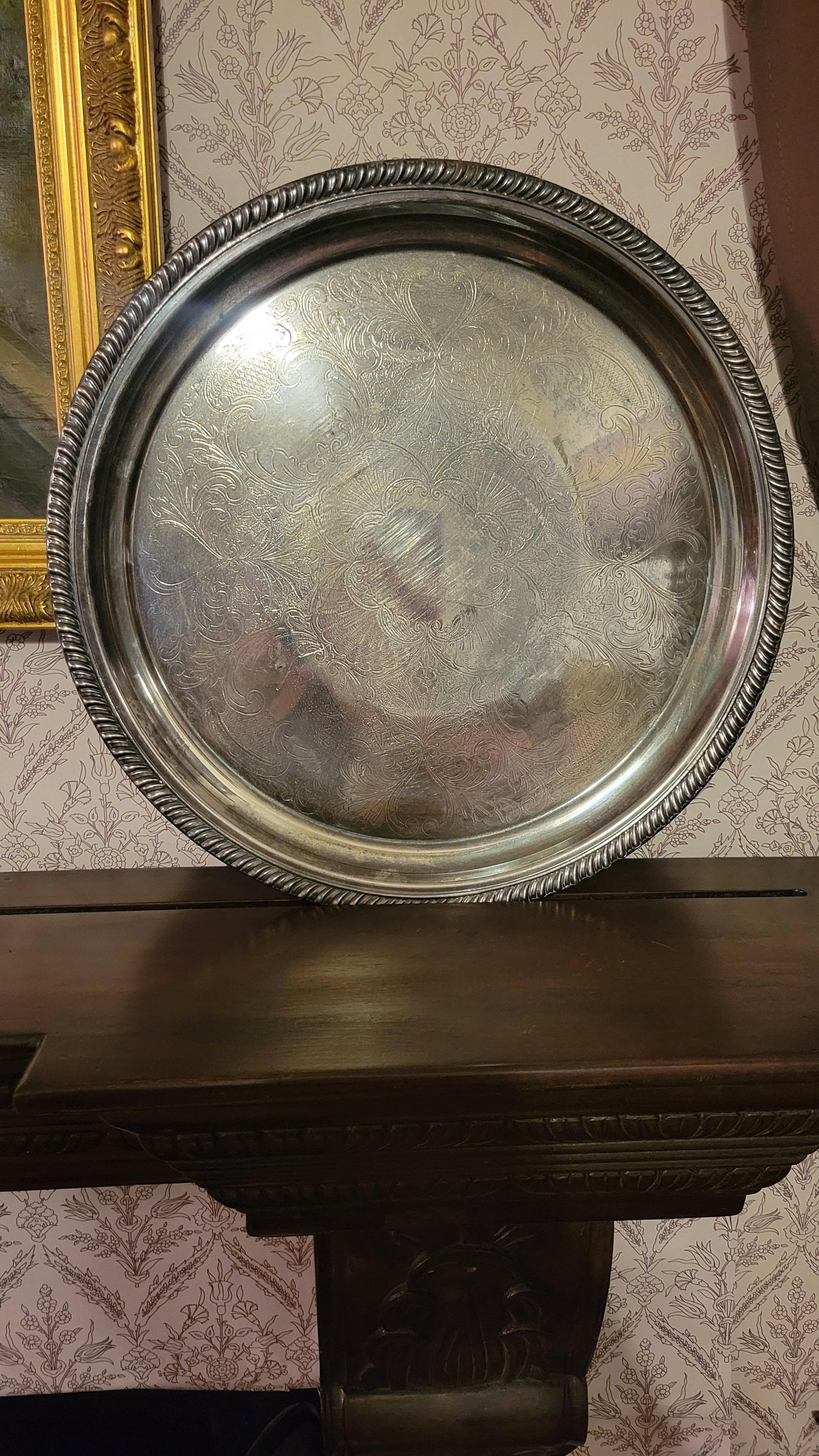 Versilbertes Vintage-Set von Sheridan Silber: Tablett, Kaffeekanne, Milchkännchen, Zucker im Angebot 3