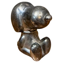 Vintage Silver-Plated Snoopy Peanuts Money Box Can Bank Leonard