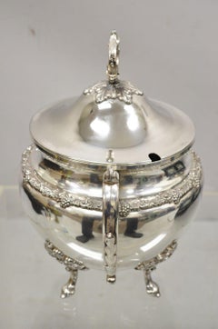 Vintage Silver Plated Soup Tureen Serving Pot with Lid and Fancy Twin Handles