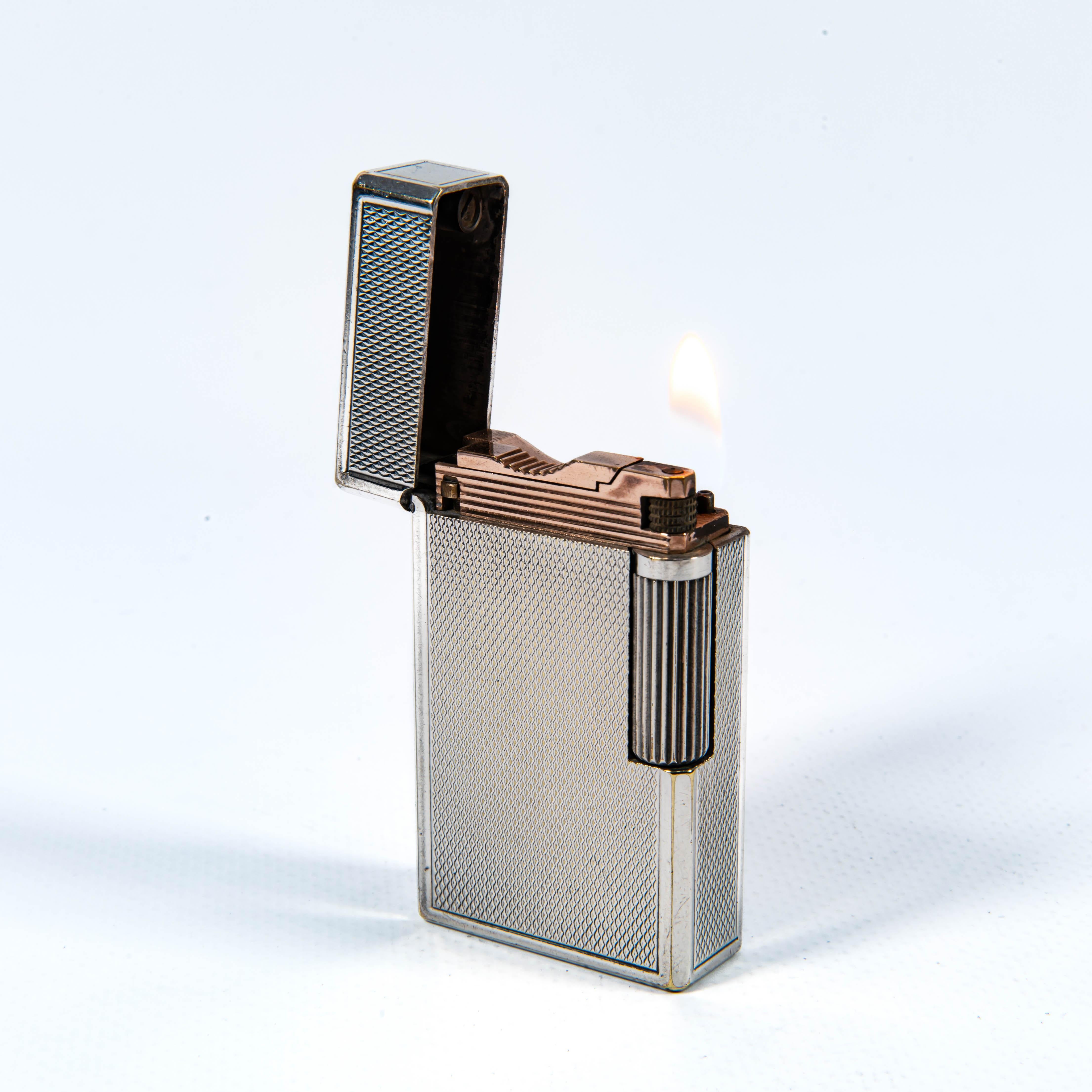 Vintage Silver Plated S.T. DUPONT D57 Lighter 1950s in vendita 2