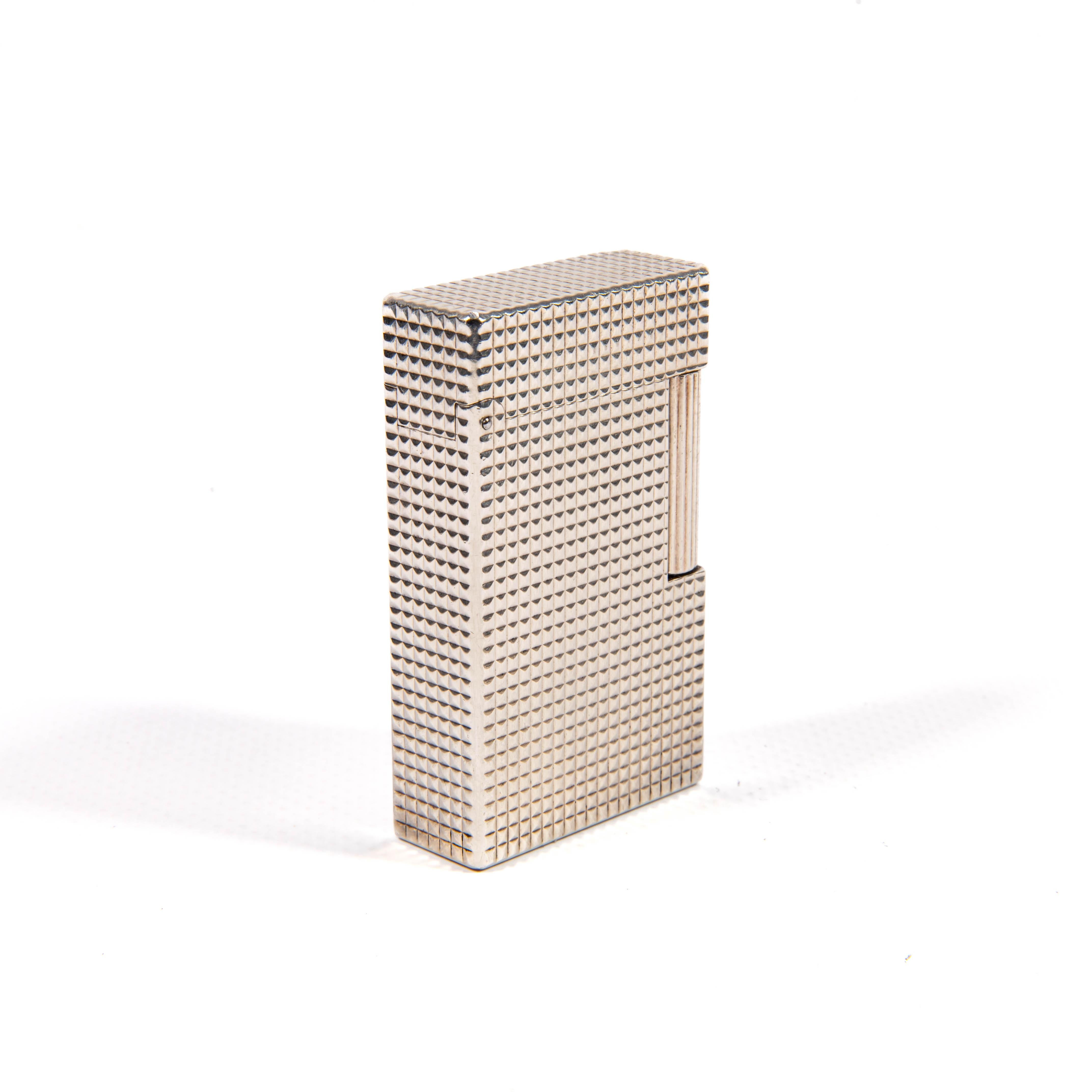 Vintage Silver Plated S.T. DUPONT Ligne 1 BR Regular Lighter 1980s For Sale 1