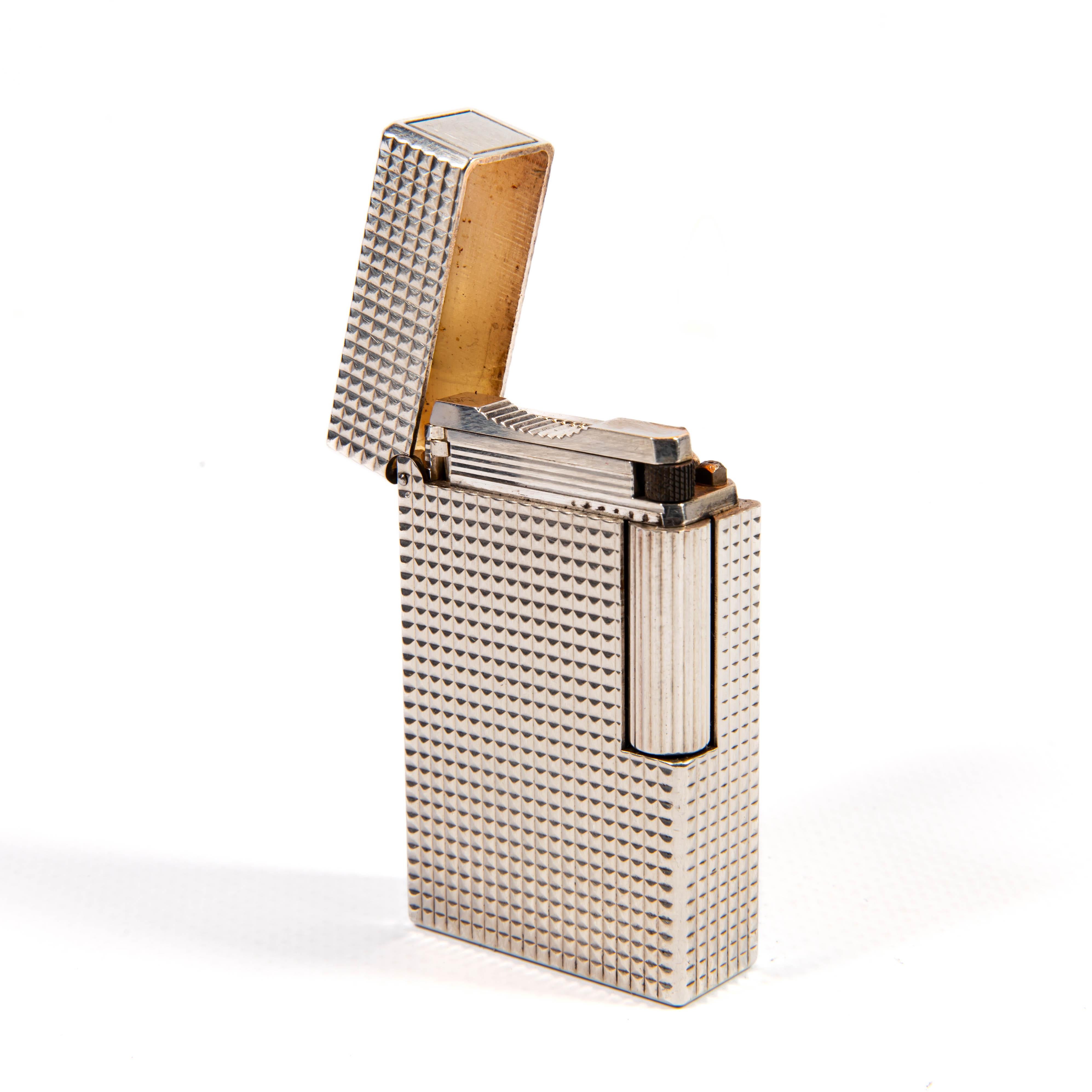 Vintage Silver Plated S.T. DUPONT Ligne 1 BR Regular Lighter 1980s For Sale 2