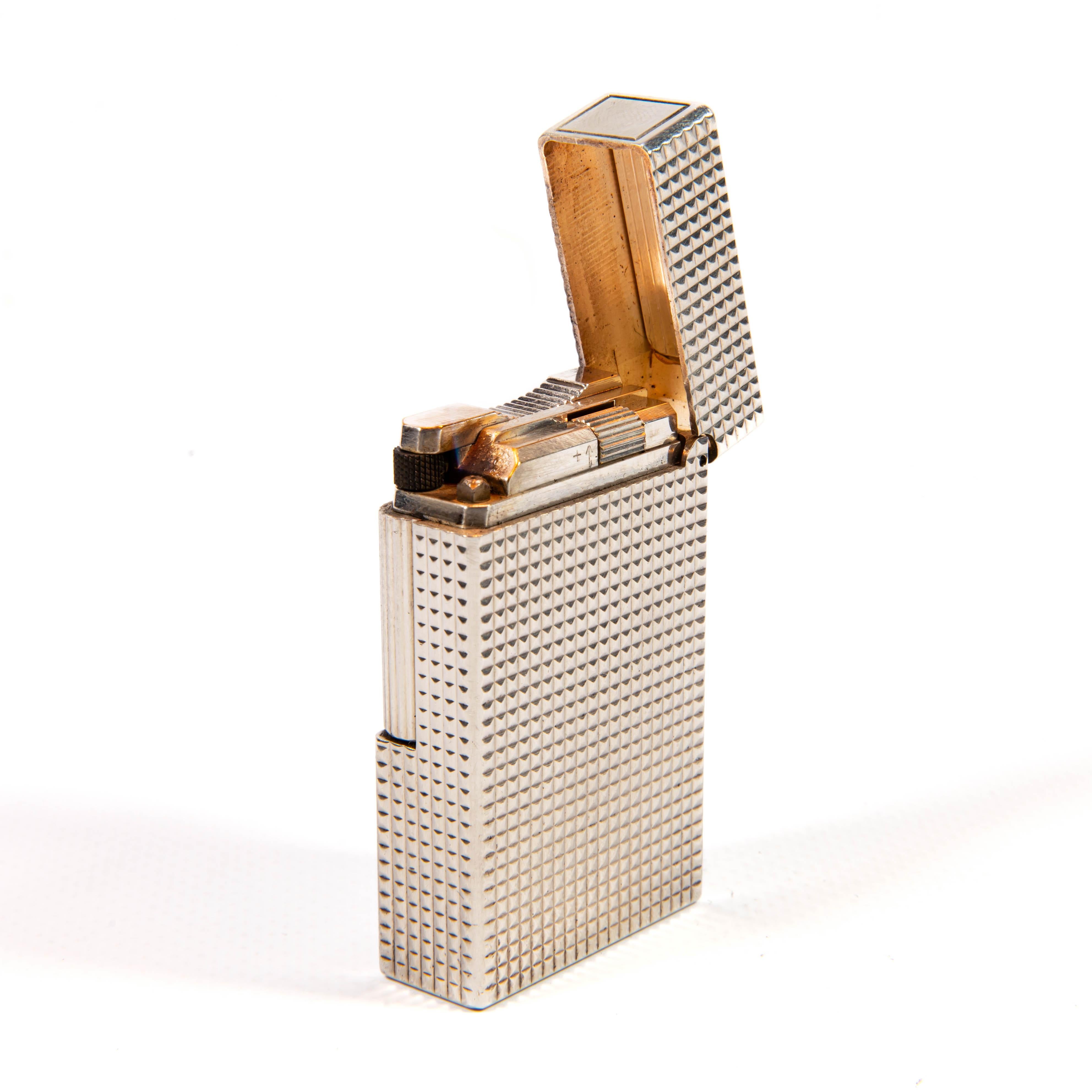 Vintage Silver Plated S.T. DUPONT Ligne 1 BR Regular Lighter 1980s For Sale 3