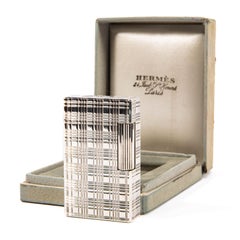 Vintage Silver Plated S.T. Dupont Ligne 1 BR Regular Lighter Hermes in Box 1960s