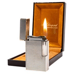 S.T. vintage chapado en plata Encendedor Dupont Ligne 1 BR Regular en caja Años 70