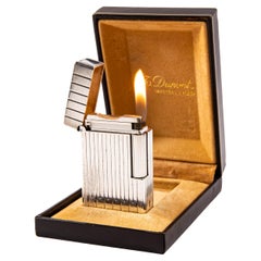 Vintage Versilbertes S.T. DUPONT Ligne 1 BR Regular Leuchte in Box 1980er Jahre
