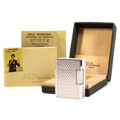S.T. vintage chapado en plata Encendedor pequeño Dupont Ligne 1 BR en caja Años 80