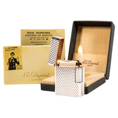 S.T. vintage chapado en plata Encendedor pequeño Dupont Ligne 1 BR en caja Años 80