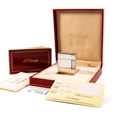 Vintage Silver Plated S.T. DUPONT Ligne 1 BR Small Lighter in Box 1999