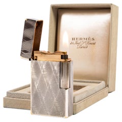 Vintage Versilbertes S.T. Dupont Ligne 1 BS Regular Feuerzeug Hermès in Originalverpackung, 1960er Jahre