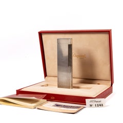 Vintage Silver Plated S.T. DUPONT Ligne 2 Desk Lighter in Box 1989