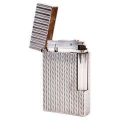 Vintage Silver Plated S.T. Dupont Ligne 2 Regular Lighter 1980s