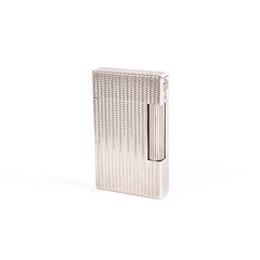 Vintage Silver Plated S.T. Dupont Ligne 2 Regular Lighter 1990s