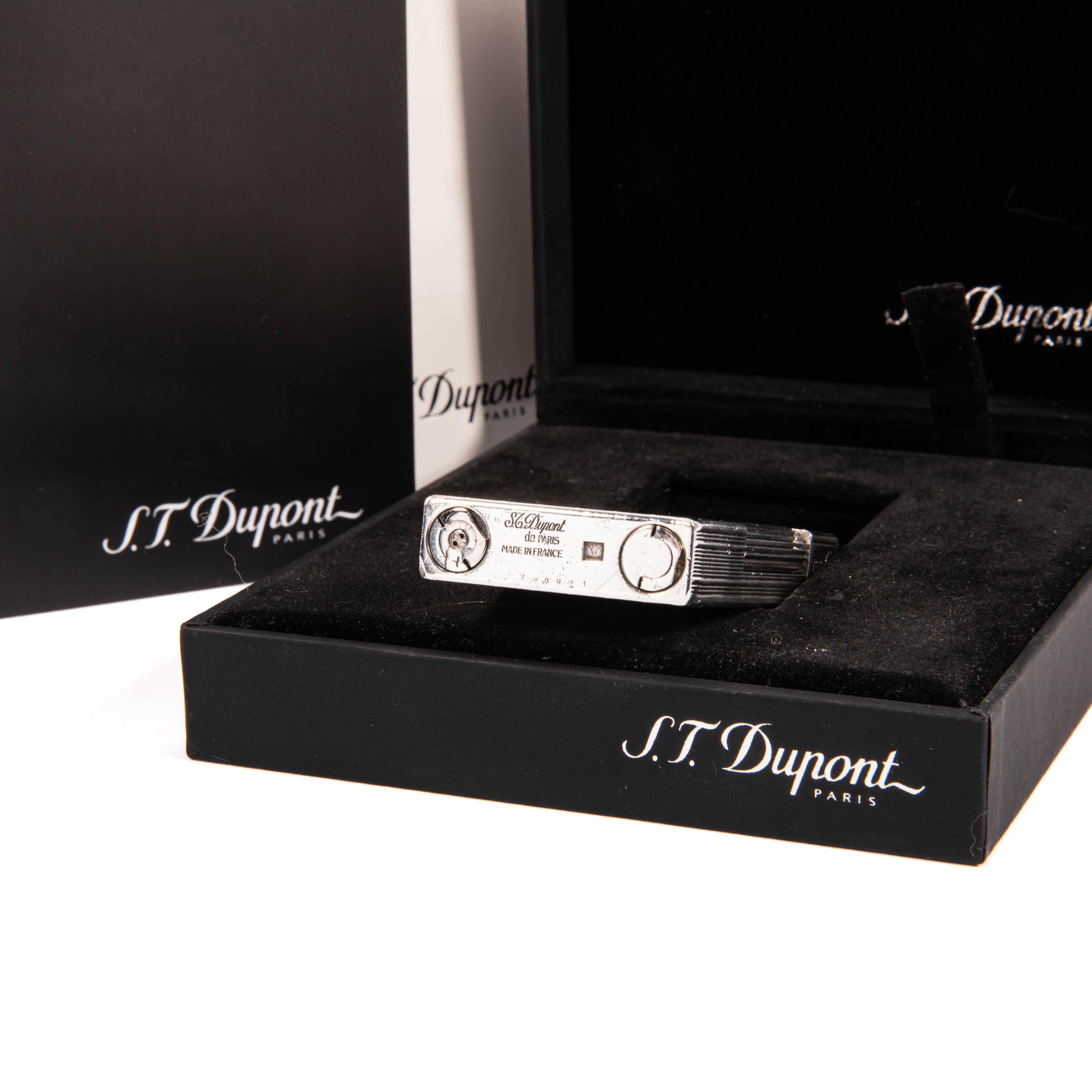 A. Silver Plated S.T. d'epoca. Accendino Dupont Ligne 2 Regular 1990s in Box in vendita 6