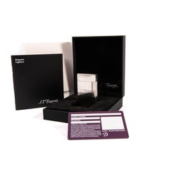 Vintage Silver Plated S.T. Dupont Ligne 2 Regular Lighter 1990s in Box