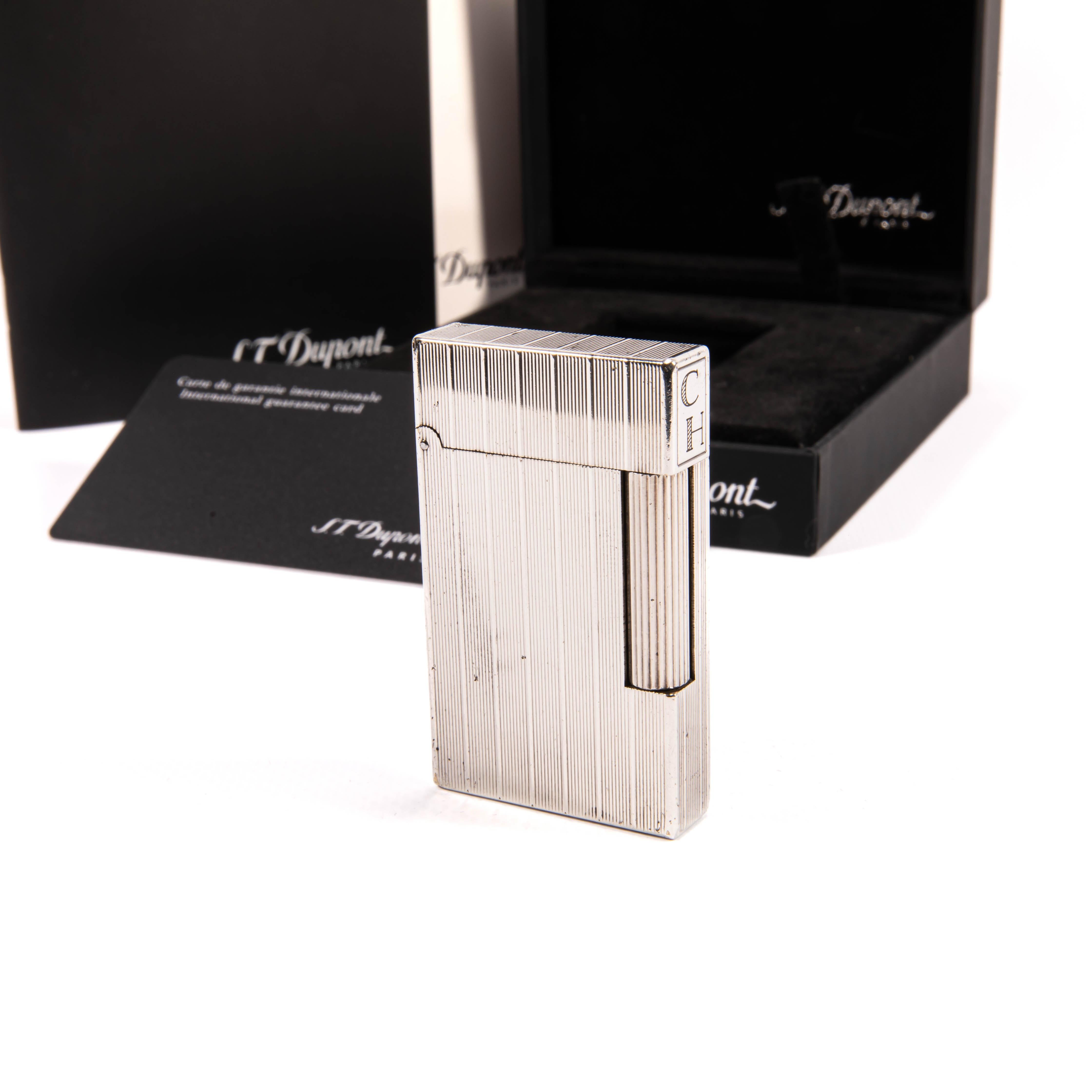A. Silver Plated S.T. d'epoca. Accendino Dupont Ligne 2 Regular 1990s in Box in vendita 3