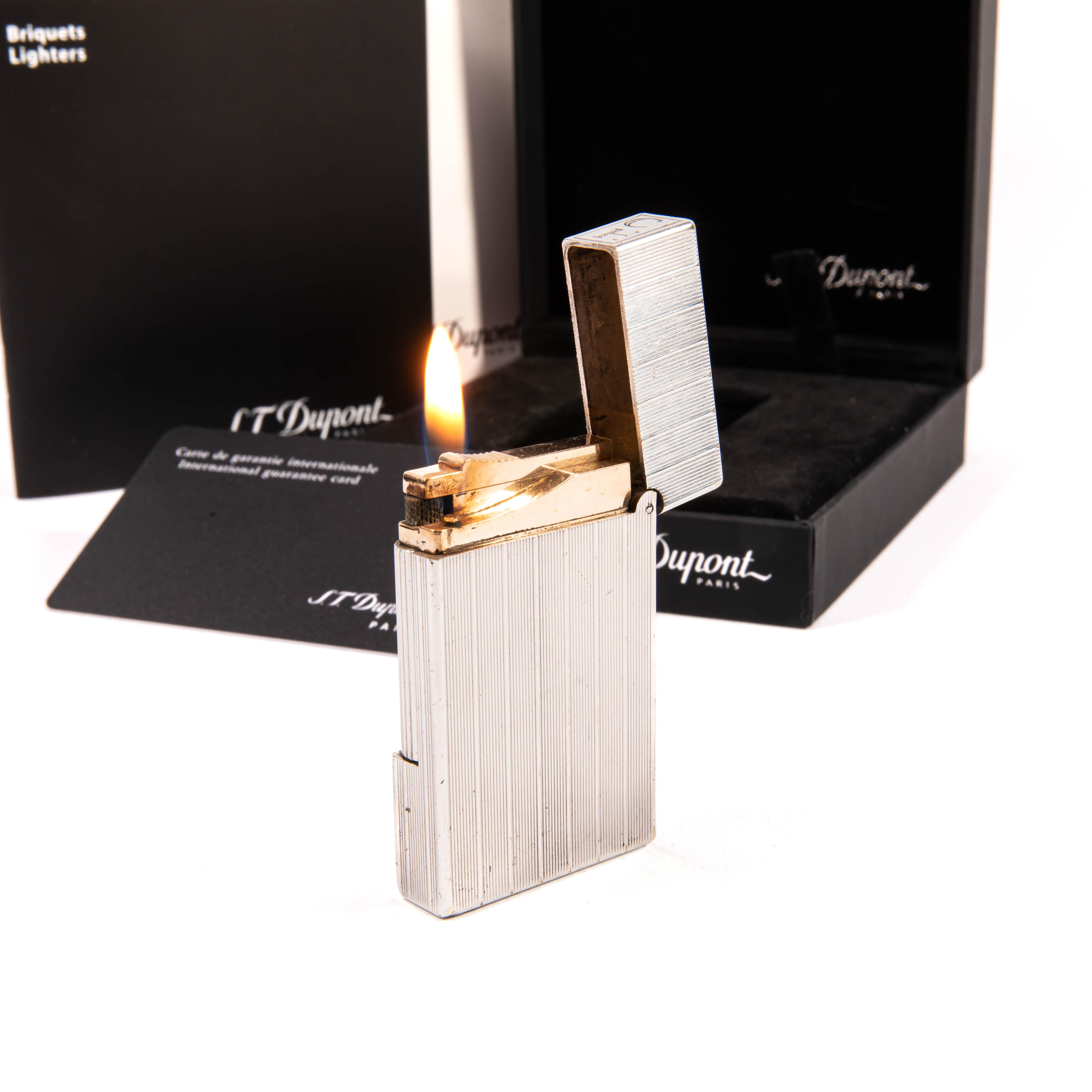 A. Silver Plated S.T. d'epoca. Accendino Dupont Ligne 2 Regular 1990s in Box in vendita 5