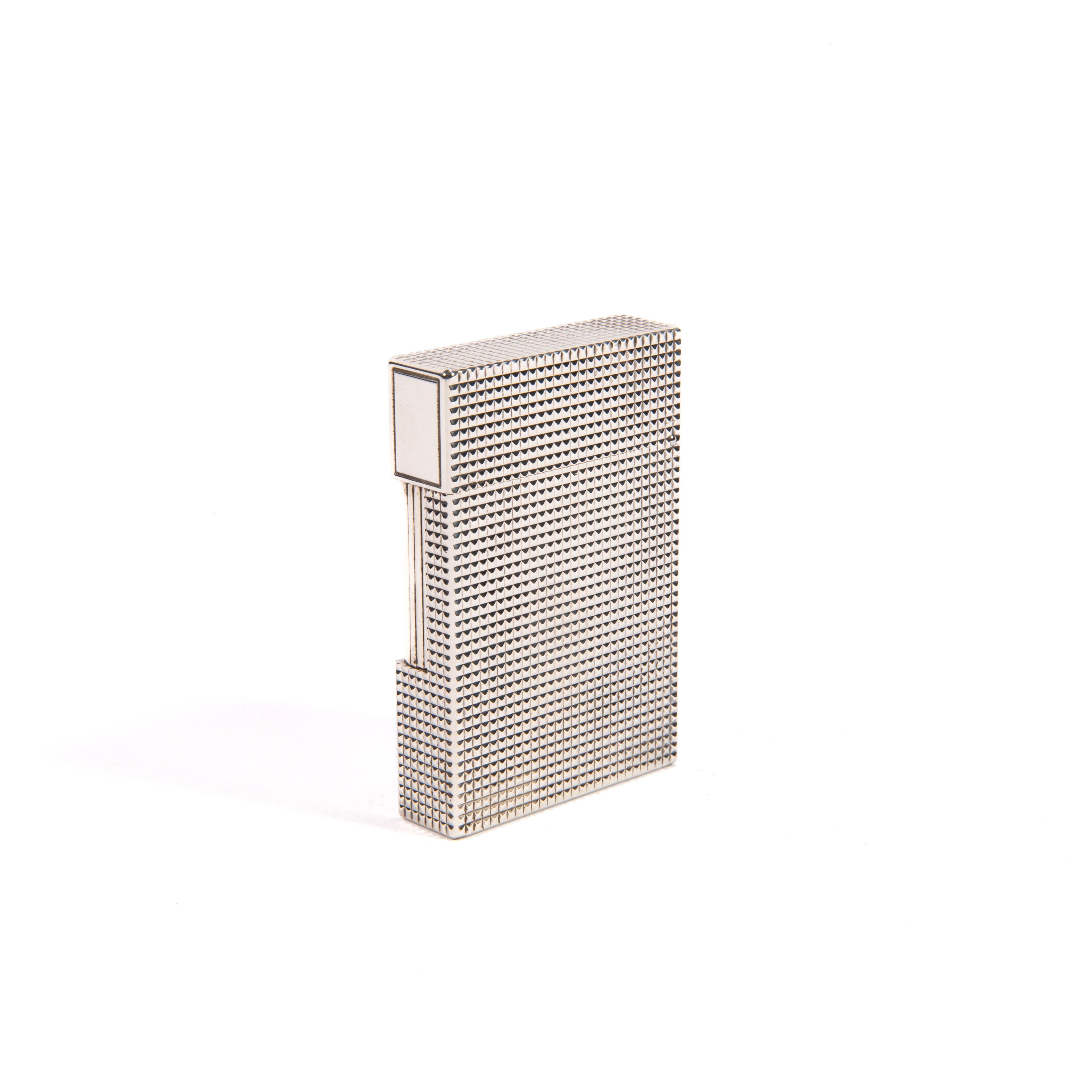 Vintage Silver Plated S.T. DUPONT Ligne 2 Small Lighter 1990s In Good Condition For Sale In DELFT, NL