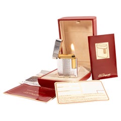 Vintage Silver Plated S.T. DUPONT Soubreny Lighter 1970s in Box