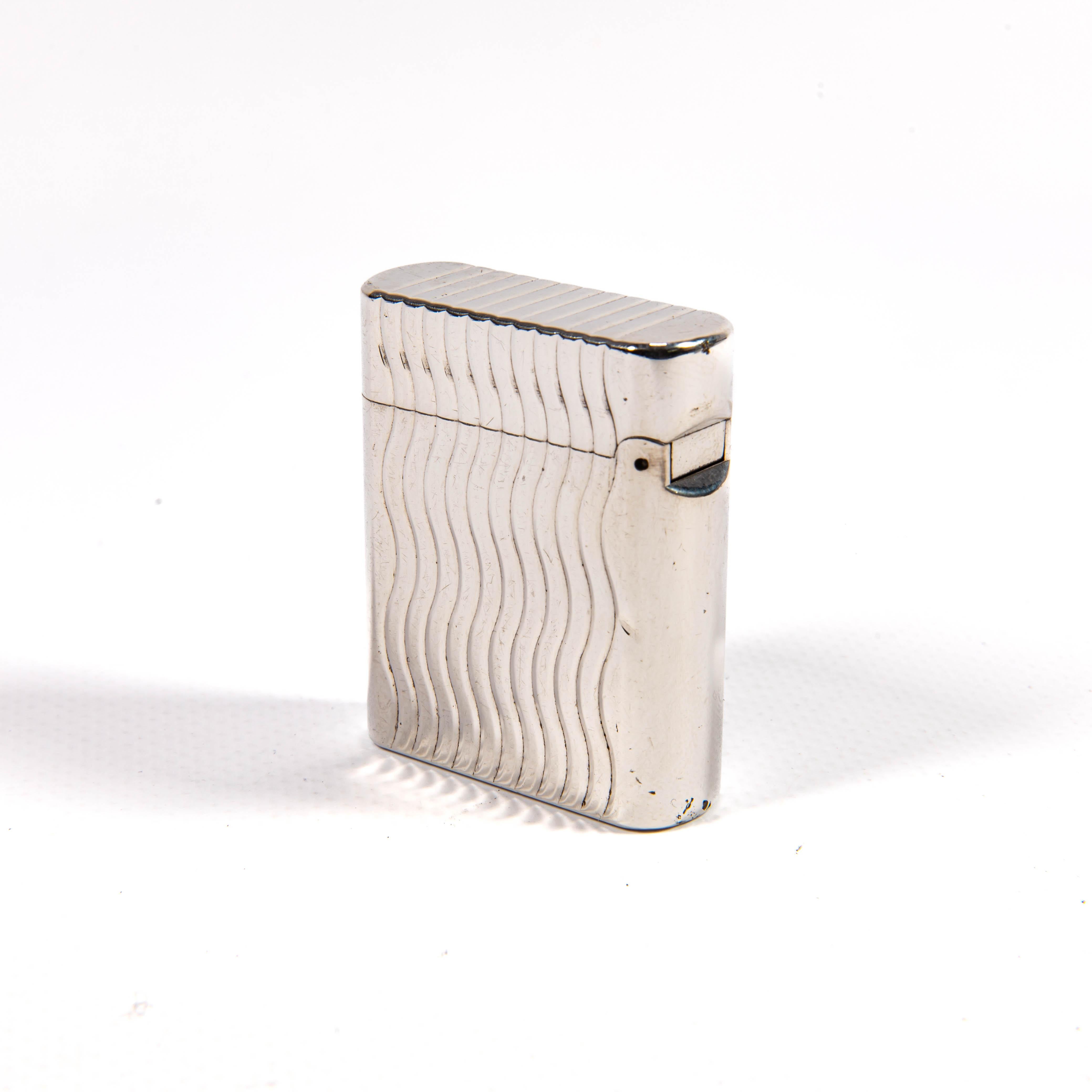 Vintage Silver Plated S.T. DUPONT Briquet Soubreny 1990 Unisexe en vente