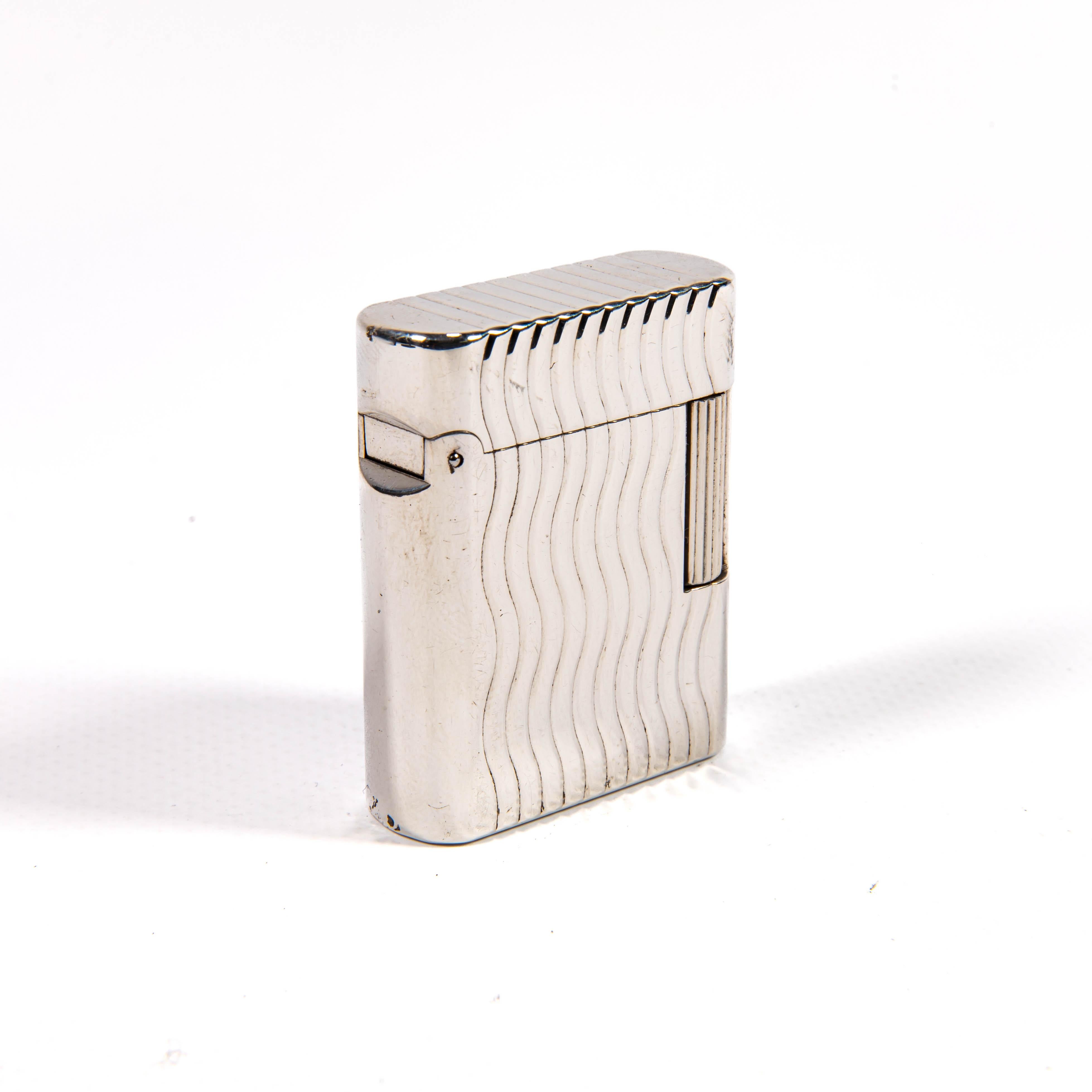 Vintage Silver Plated S.T. DUPONT Briquet Soubreny 1990 en vente 1