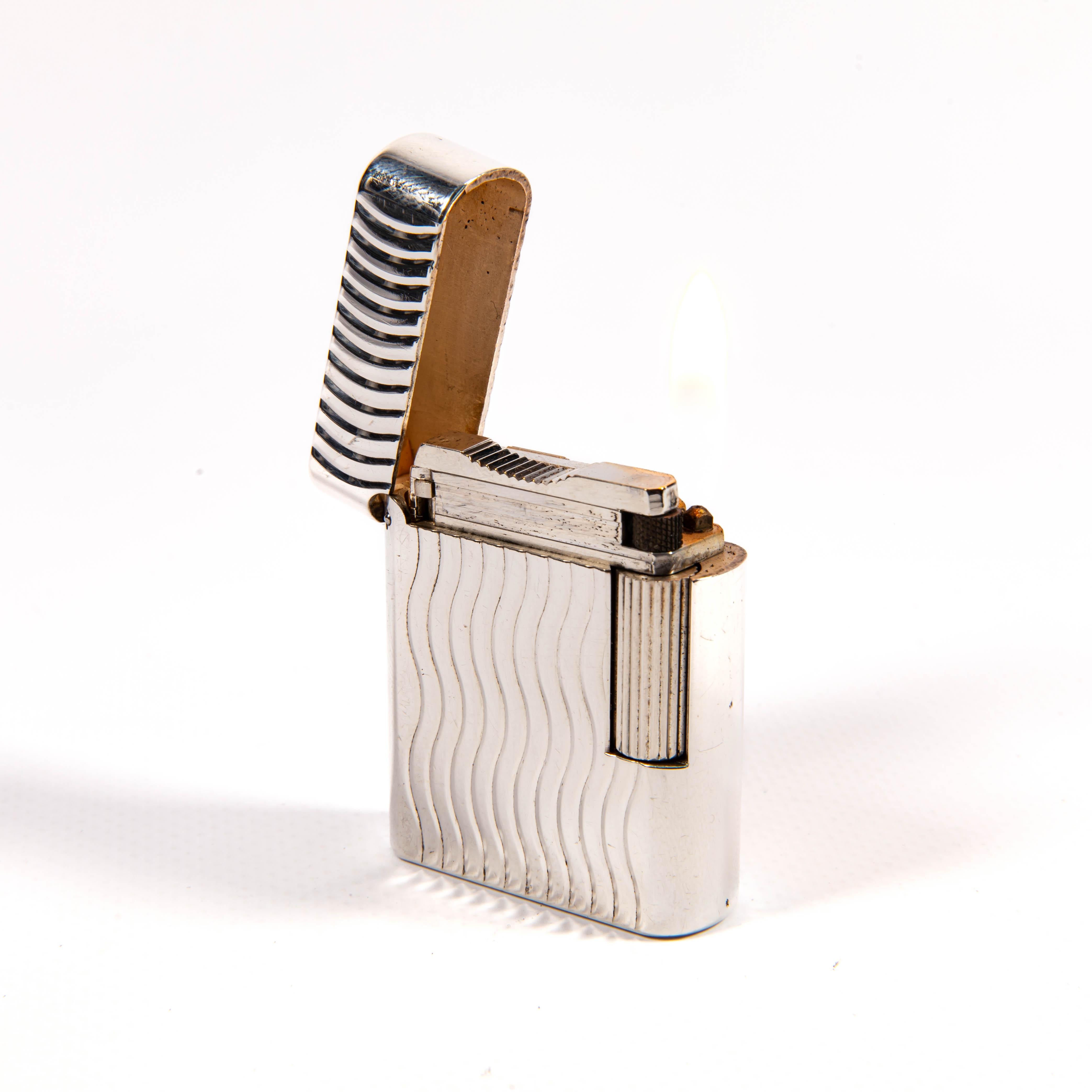 Vintage Silver Plated S.T. DUPONT Briquet Soubreny 1990 en vente 2