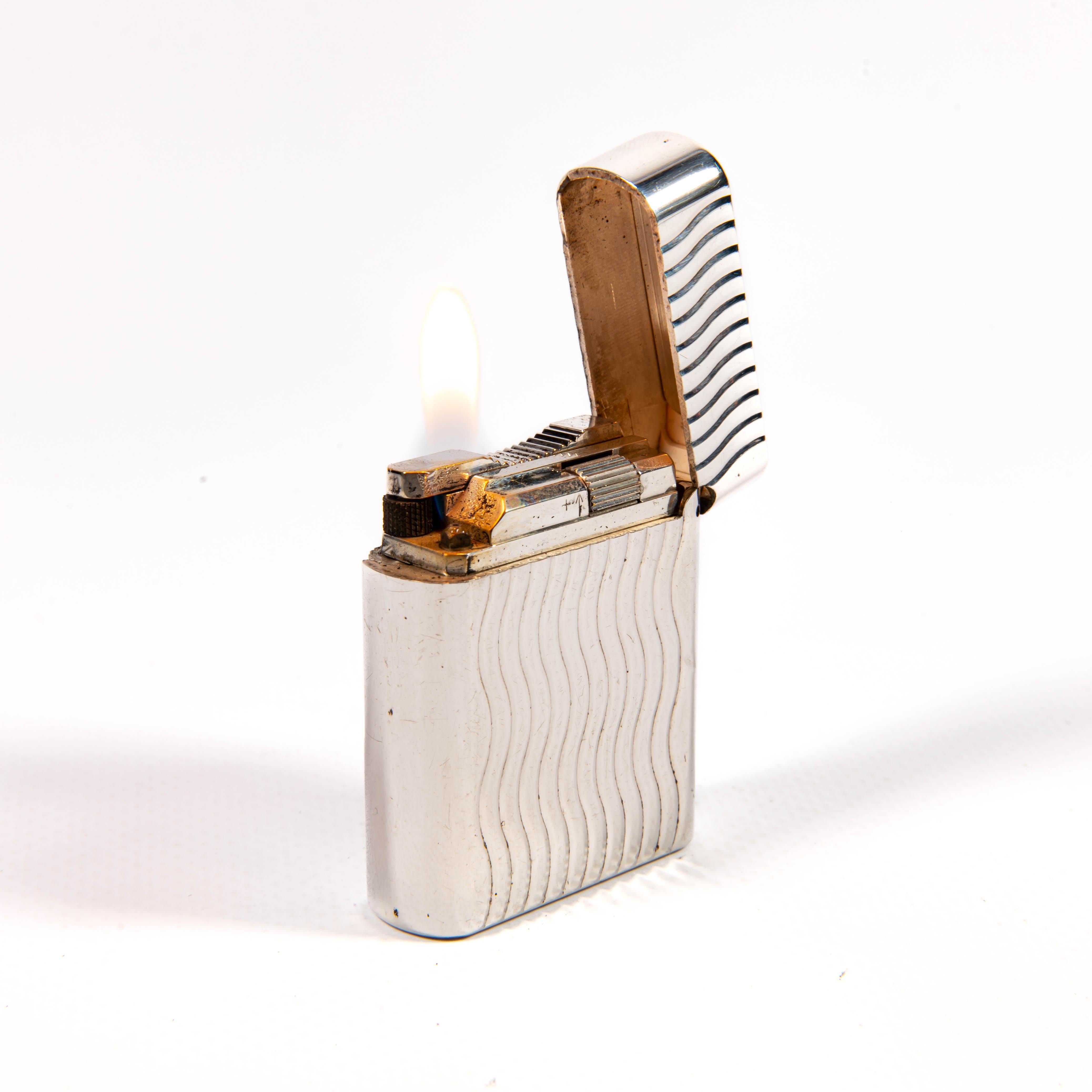 Vintage Silver Plated S.T. DUPONT Briquet Soubreny 1990 en vente 3