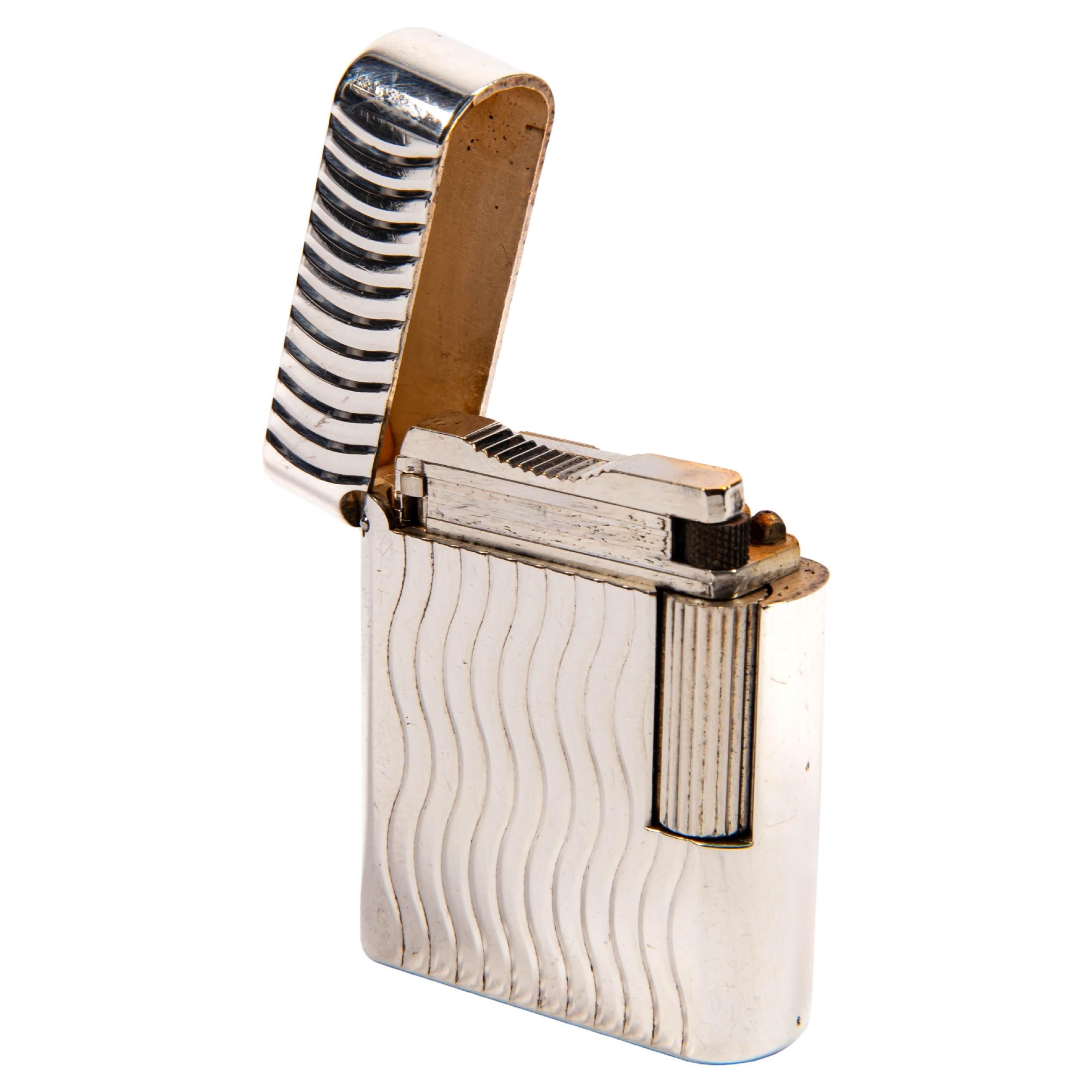 Vintage Silver Plated S.T. DUPONT Briquet Soubreny 1990