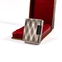 Vintage Silver Plated S.T. DUPONT x HERMÈS Ligne 1 BS Small Lighter in Box 1960s