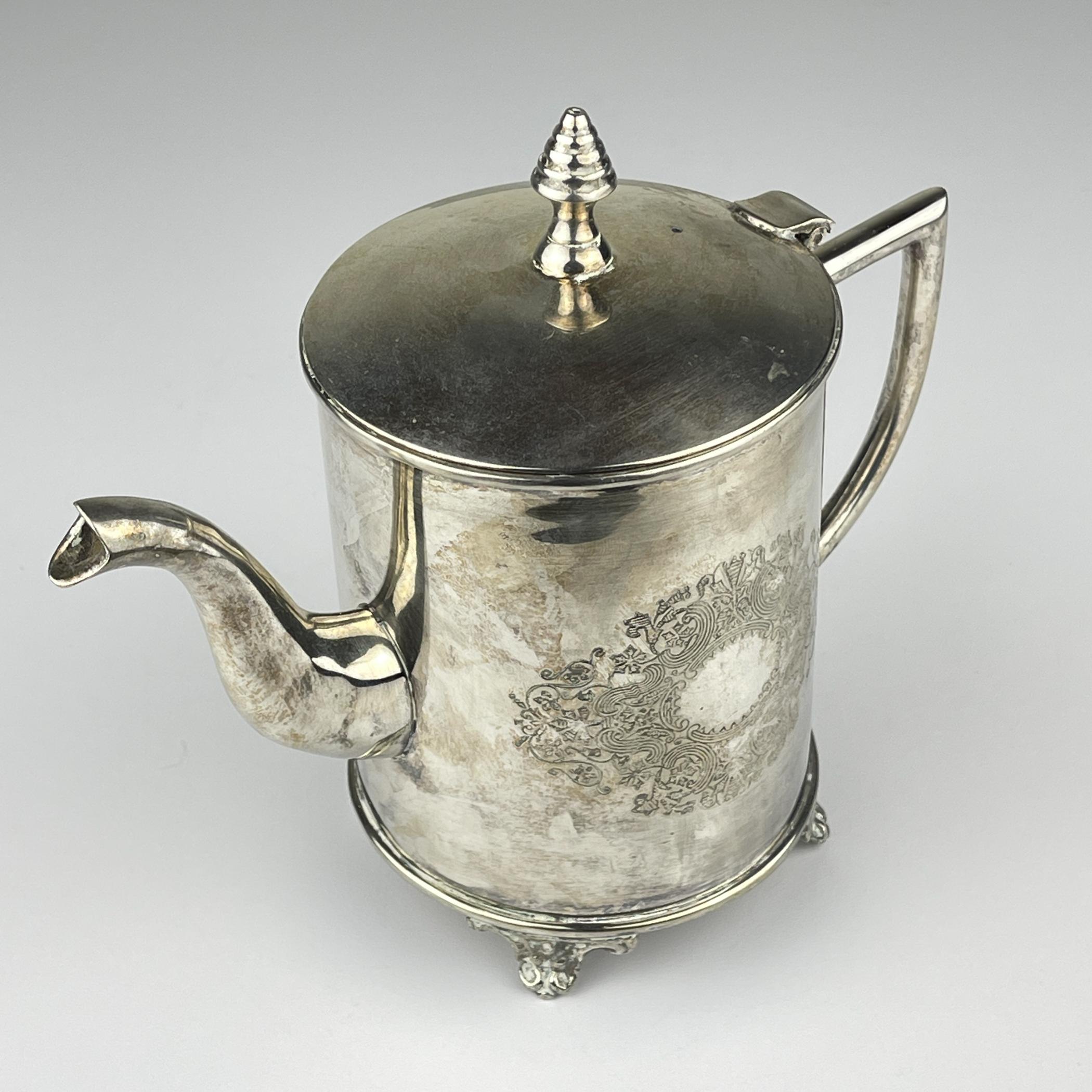 Versilberte Vintage-Teekanne und Tablett von Royal Sheffield, England, 1950er Jahre im Angebot 7