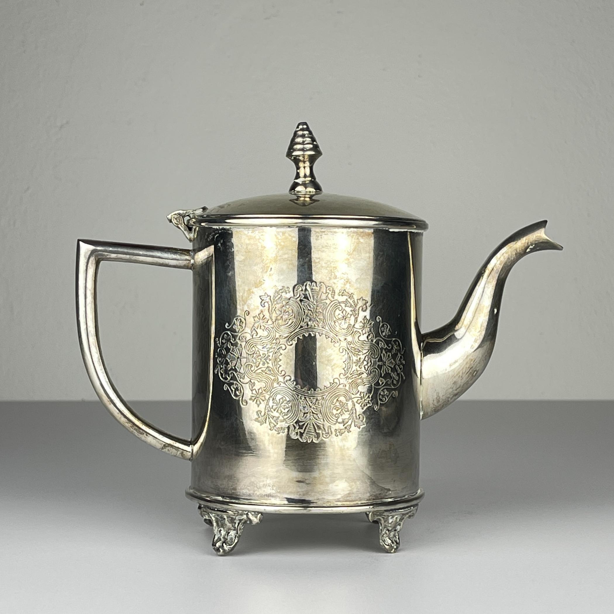 Versilberte Vintage-Teekanne und Tablett von Royal Sheffield, England, 1950er Jahre im Angebot 8