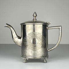Vintage silver plated teapot and tray by Royal Sheffield, England, 1950s