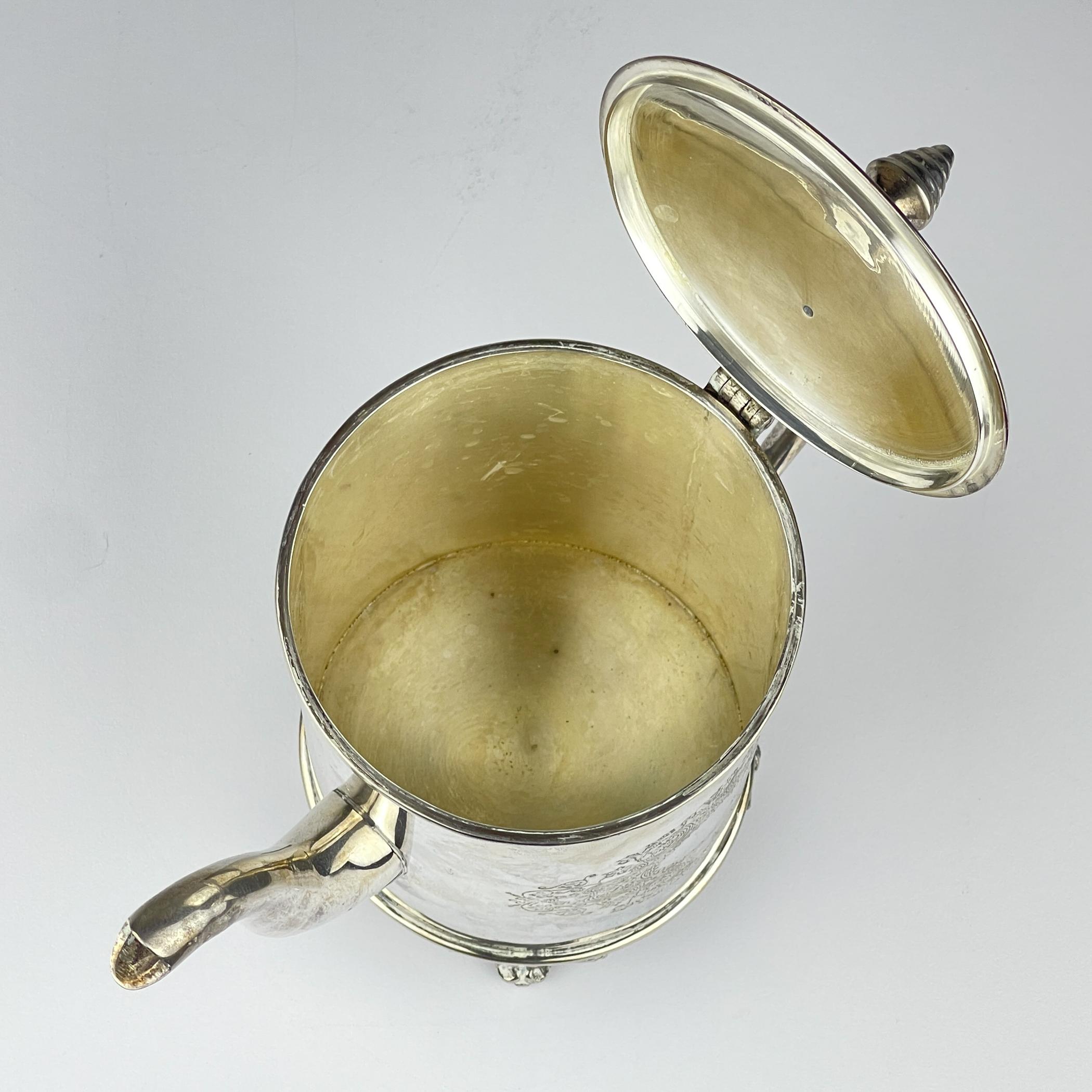 Versilberte Vintage-Teekanne und Tablett von Royal Sheffield, England, 1950er Jahre (Versilberung) im Angebot