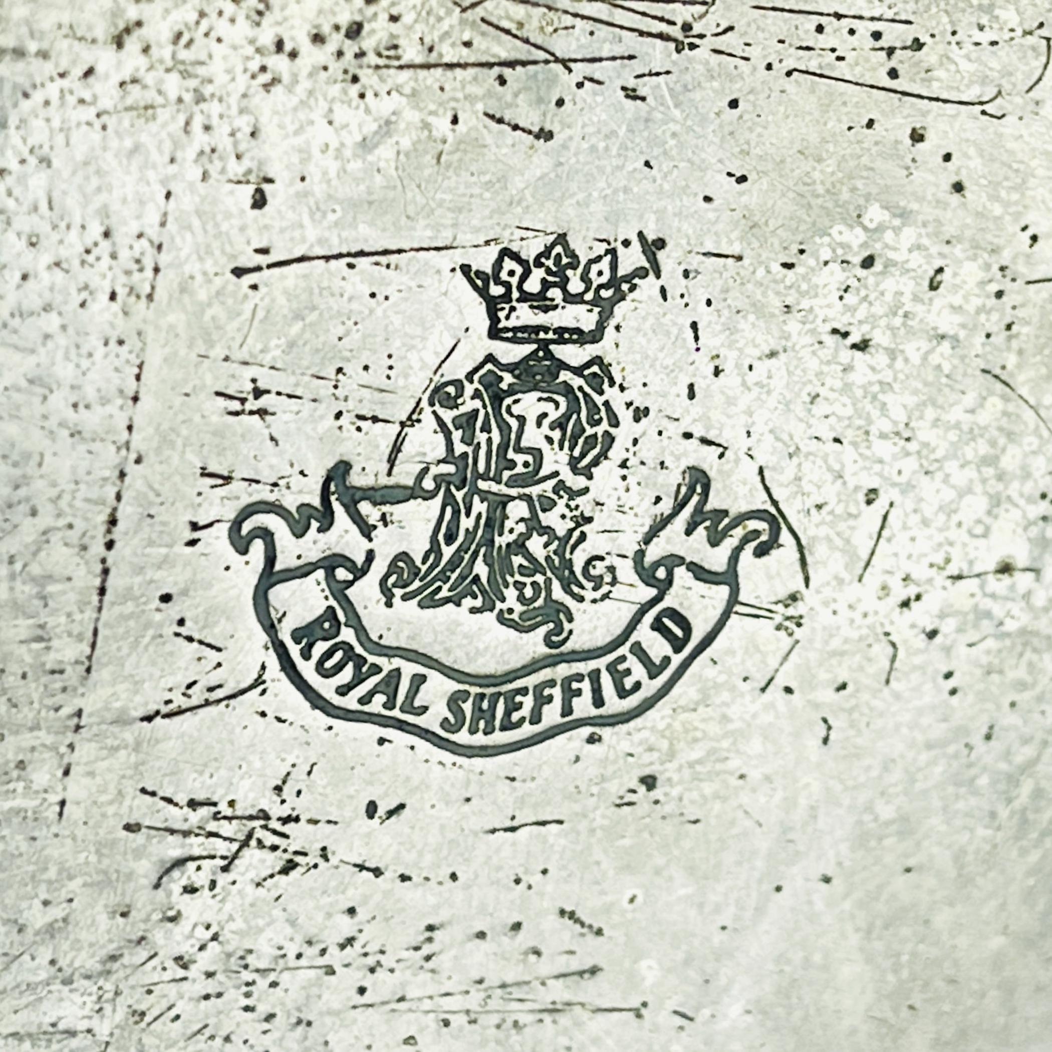 Versilberte Vintage-Teekanne und Tablett von Royal Sheffield, England, 1950er Jahre im Angebot 2